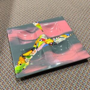 Colorful Abstract Glass Serving Dish